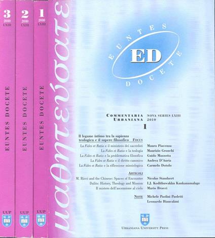 ED Euntes Docete - Commentaria Urbaniana - Nova series LXIII - Anno 2010 - copertina