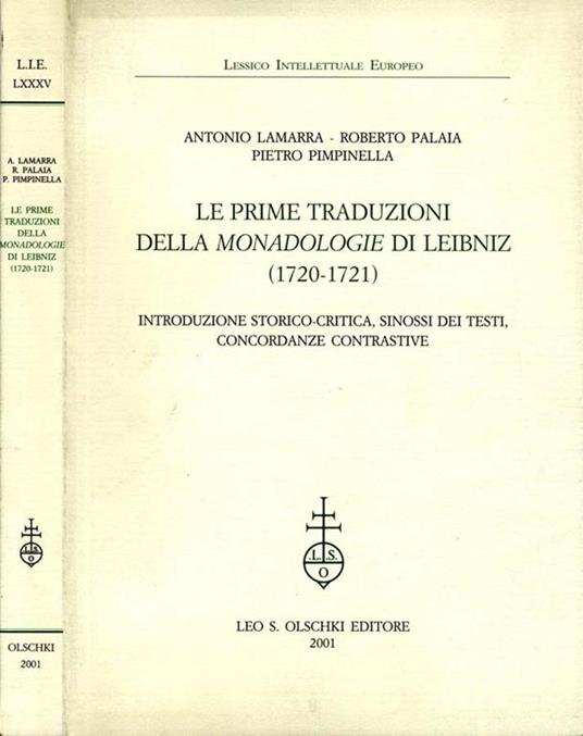 Le Prime Traduzioni Della Monadologie di Leibniz. (1720-1721) - copertina