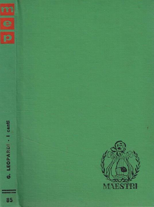 I canti - Giacomo Leopardi - copertina