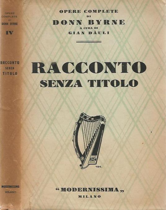 Racconto senza titolo - Donn Byrne - copertina
