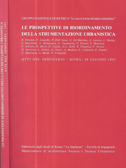Le prospettive di riordinamento della strumentazione urbanistica - Claudia Mattogno - copertina