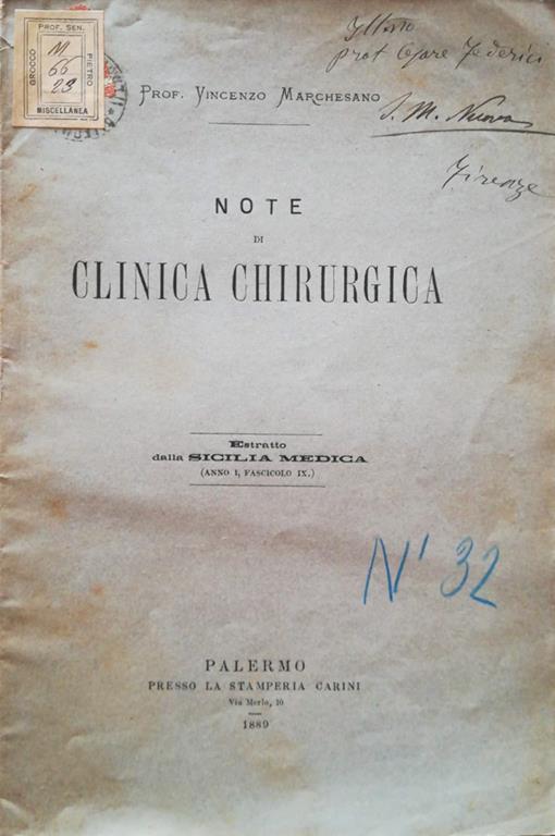Note di clinica chirurgica - copertina