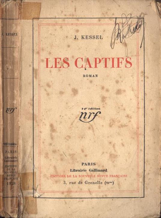 Les captifs - Joseph Kessel - copertina