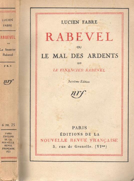 Rabevel ou le mal des ardents. II. Le financier rabevel - Lucien Fabre - copertina
