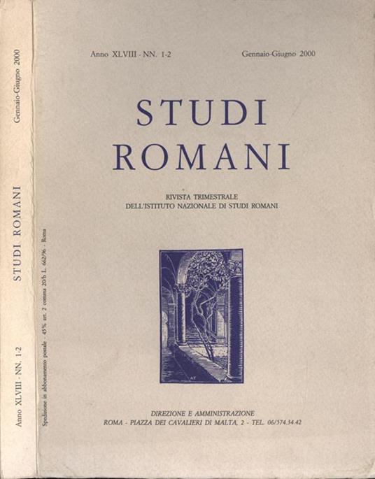 Studi romani Anno XLVIII nn. 1 - 2 - copertina