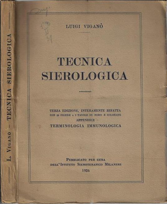 Tecnica sierologica - Luigi Viganò - copertina