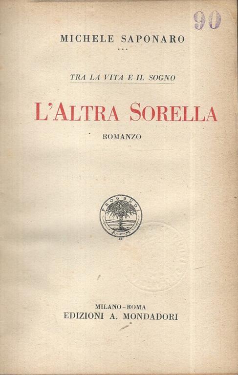 L' altra sorella. Tra la vita e il sogno - Michele Saponaro - copertina