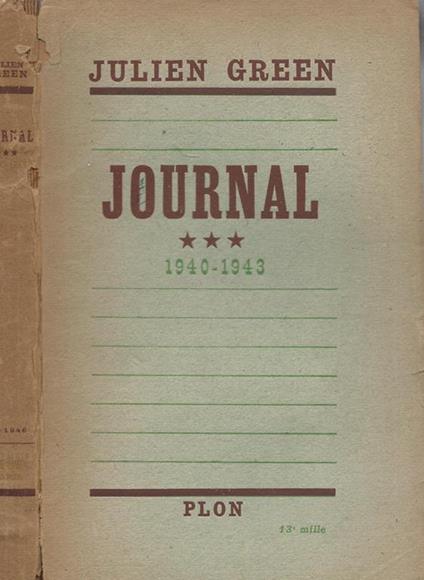 Journal. Tome III (1940-1943) - Julien Green - copertina