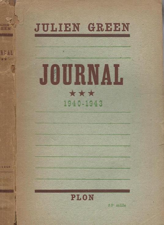 Journal. Tome III (1940-1943) - Julien Green - copertina