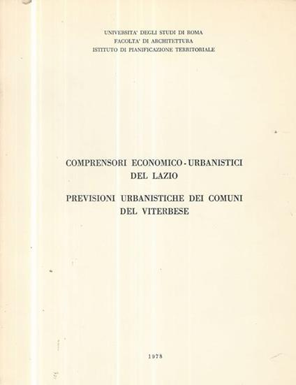 Comprensori economico-urbanistici del Lazio. Previsioni urbanistiche dei Comuni del viterbese - copertina