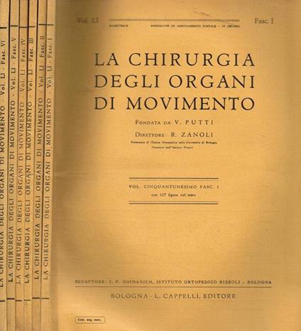 La chirurgia degli organi di movimento vol.LI anno 1962 - copertina