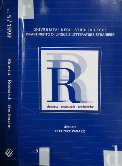 Ricerca Research Recherche N° 5 - copertina