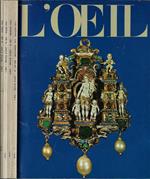 L' Oeil Anno 1974 N° 221-222, 223, 224, 225. Revue d'art
