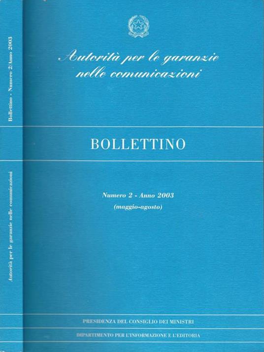 Bollettino Anno 2003-N° 2 - Mauro Masi - copertina