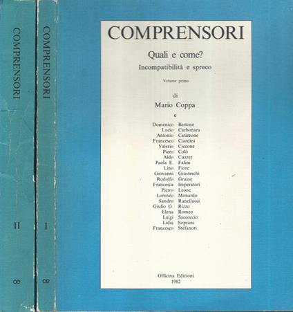 Comprensori. Quali e come?. Incompatibilità e spreco - Mario Coppa - copertina