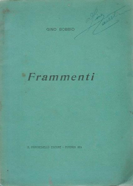 Frammenti - Gino Bobbio - copertina