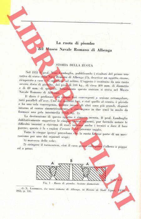 La ruota di piombo del Museo Navale Romano di Albenga - E. Latimer - copertina