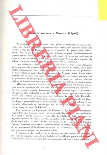 Una nave romana a Panarea (Lipari) - Gianni Roghi - copertina