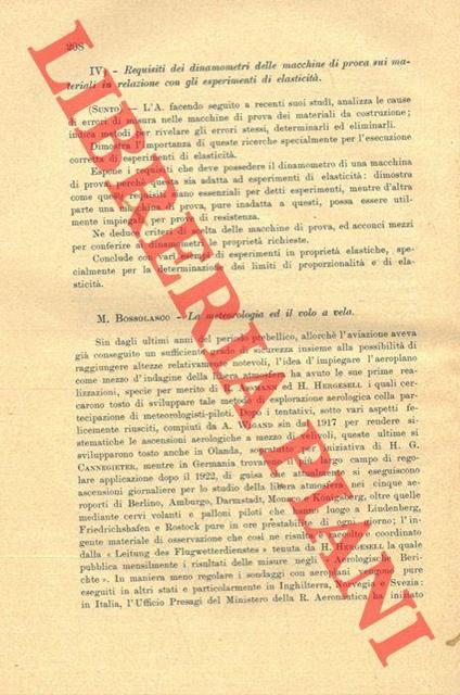 La meteorologia ed il volo a vela - M. Bossolasco - copertina