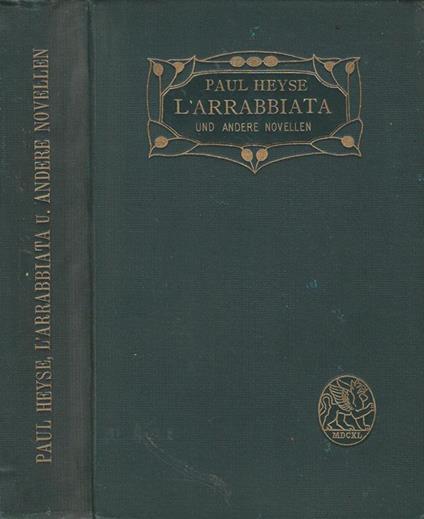 L' arrabbiata und andere novellen - Paul von Heyse - copertina