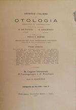 Iii. Congresso Internazionale Di Laringologia E Di Rinologia Di: Prof. G. Gradenigo. Resoconto Sommario