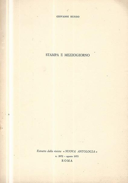 Stampa e Mezzogiorno - Giovanni Russo - copertina