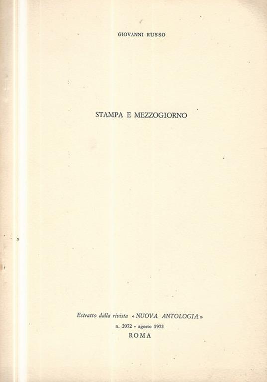 Stampa e Mezzogiorno - Giovanni Russo - copertina