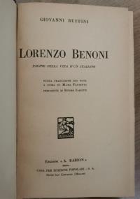 Lorenzo Benoni - Giovanni Ruffini - copertina