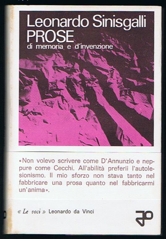 Prose Di Memoria E D'Invenzione - Leonardo Sinisgalli - copertina