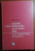 Manuale critico bibliografico per lo studio della letteratura italiana - Mario Puppo - copertina