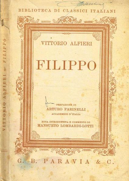 Filippo - Vittorio Alfieri - copertina