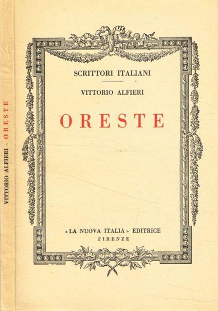 Oreste - Vittorio Alfieri - copertina
