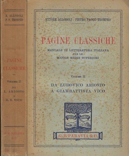 Pagine classiche - Ettore Allodoli - copertina