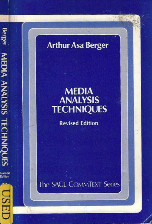 Media Analysis Techniques - Arthur Asa Berger - copertina