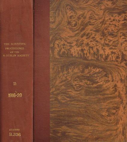 The scientific proceedings of the Royal Dublin Society vol.XV, 1916-1920 - William P. Brown - copertina