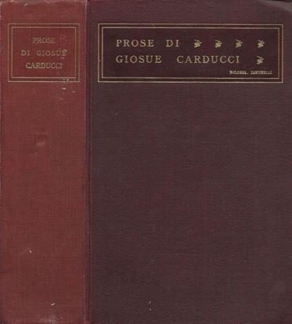 Prose. 1859-1903 - Giosuè Carducci - copertina