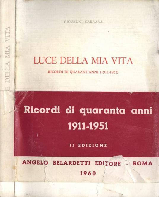 Luce della mia vita - G. B. Carrara - copertina