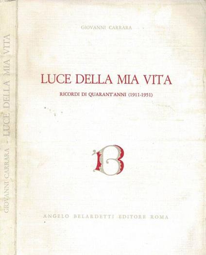 Luce della mia vita - G. B. Carrara - copertina