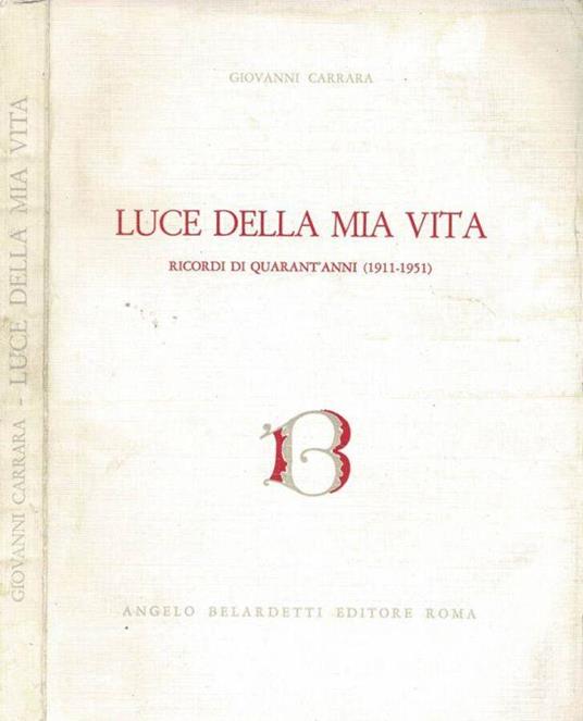 Luce della mia vita - G. B. Carrara - copertina
