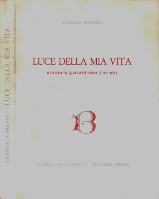 Luce della mia vita - G. B. Carrara - copertina