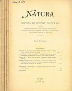 Natura. Rivista di scienze naturali. Vol.63 fasc.1, 2, 3, 4, anno 1972