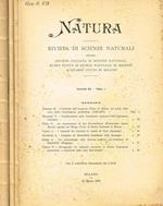 Natura. Rivista di scienze naturali. Vol.64 fasc.1, 2, 3/4, anno 1973