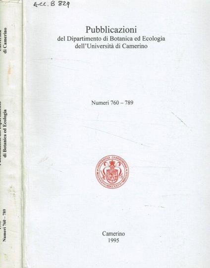 Pubblicazioni del Dipartimento di Botanica ed ecologia dell'Università di Camerino - Carmela Cortini Pedrotti - copertina
