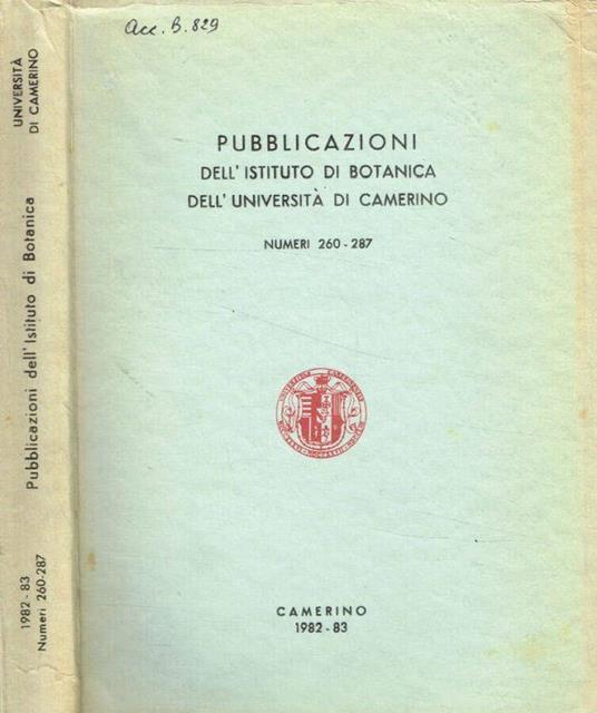 Pubblicazioni dell'Istituto di Botanica dell'università di Camerino - Carmela Cortini Pedrotti - copertina