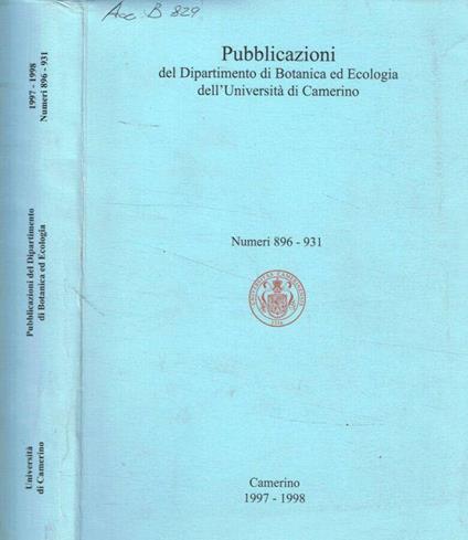 Pubblicazioni del Dipartimento di Botanica ed ecologia dell'Università di Camerino - Carmela Cortini Pedrotti - copertina