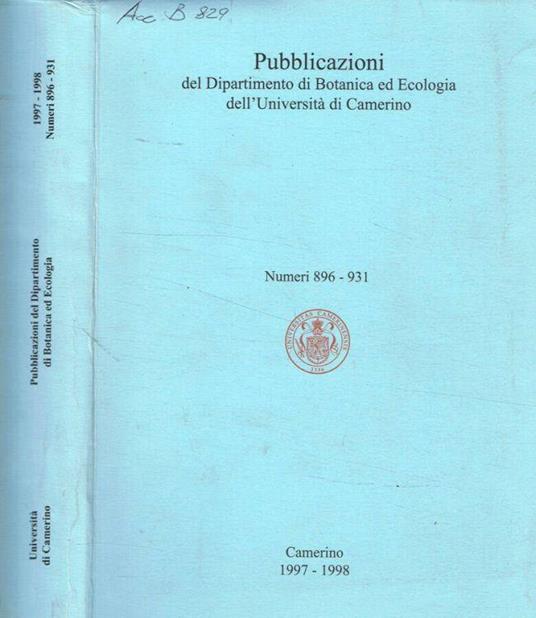 Pubblicazioni del Dipartimento di Botanica ed ecologia dell'Università di Camerino - Carmela Cortini Pedrotti - copertina