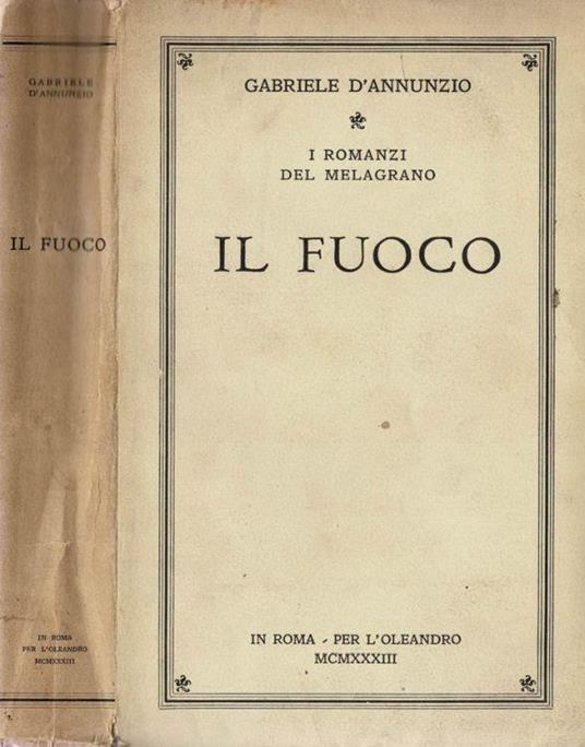 Il Fuoco - Gabriele D'Annunzio - copertina