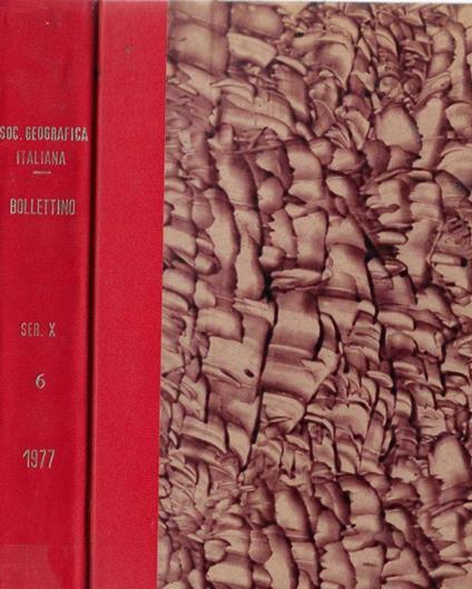 Bollettino della Società Geografica Italiana serie X Vol. VI 1977 (annata completa) - Ernesta De Masi - copertina