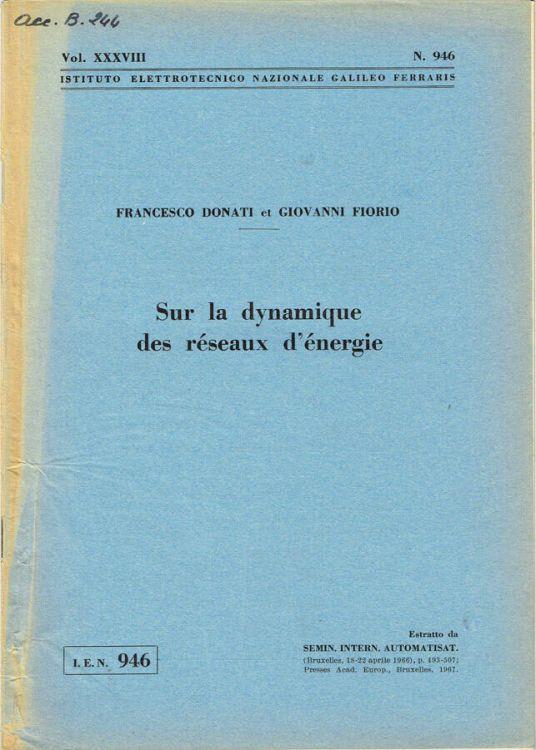 Sur la dynamique des réseaux d'énergie - Francesco Donati - copertina