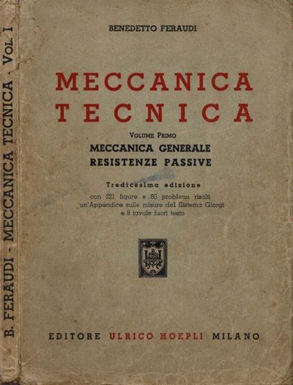 Meccanica Tecnica - Benedetto Feraudi - copertina